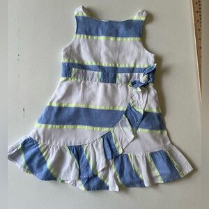 JANIE AND JACK  Sleeveless Dress Blue
White Yellow lined Cotton size 3T